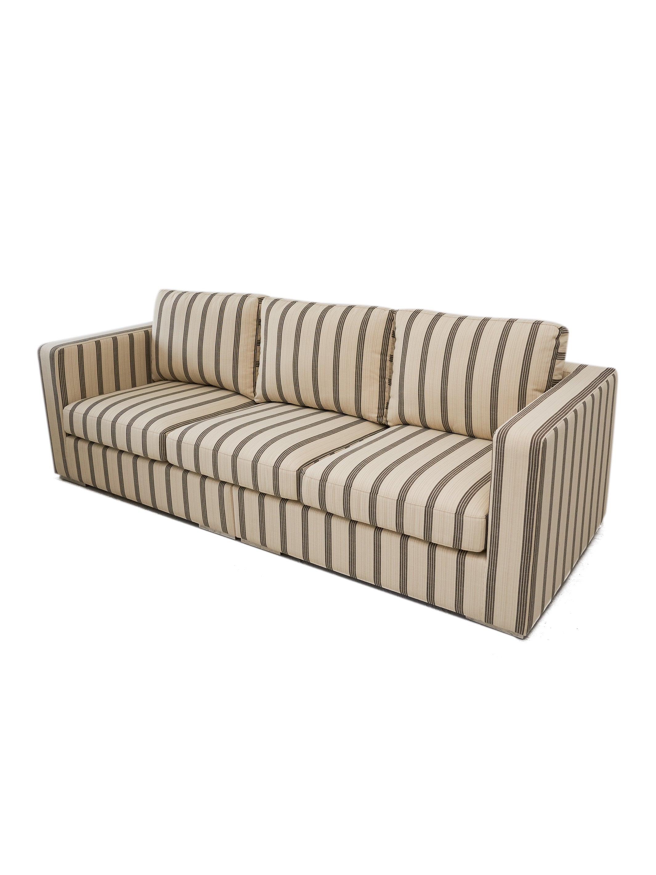 Three-Seater Sofa in Brown Stripe | Permanent Resident
