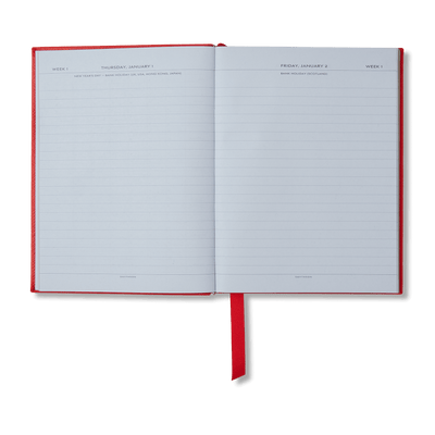 2026 Soho Daily Diary in Red