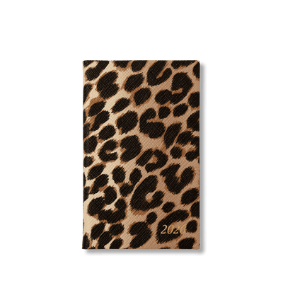 2026 Panama Leather Weekly Diary in Leopard