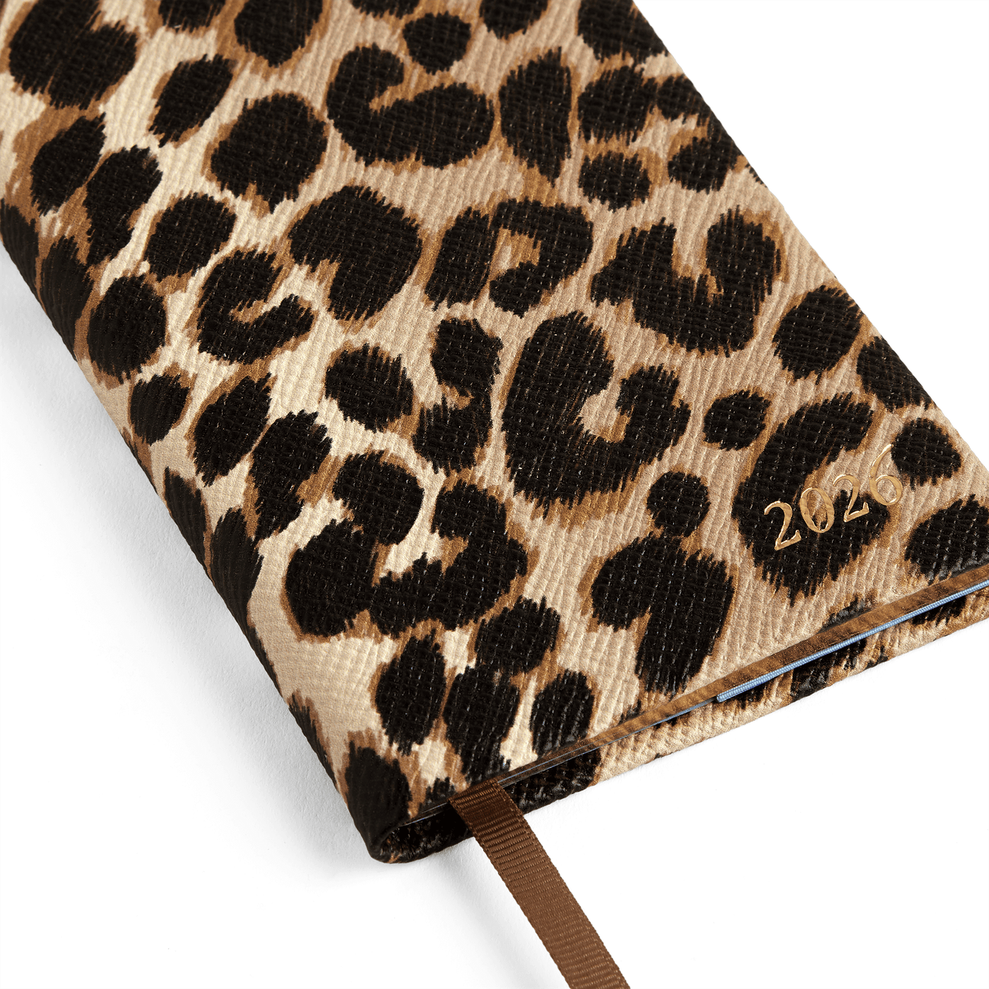 2026 Panama Leather Weekly Diary in Leopard