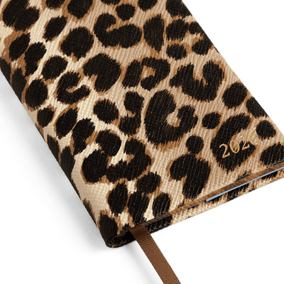2026 Panama Leather Weekly Diary in Leopard