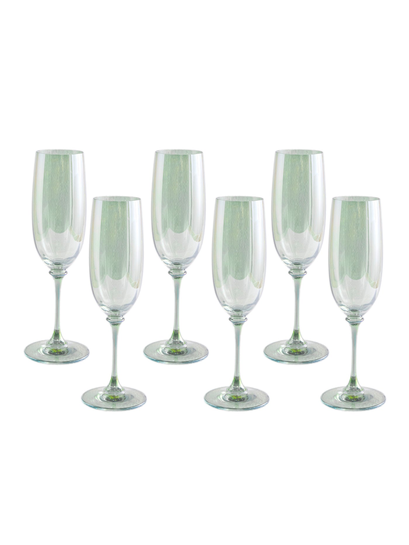 Riflesso Champagne Flute Set in Green
