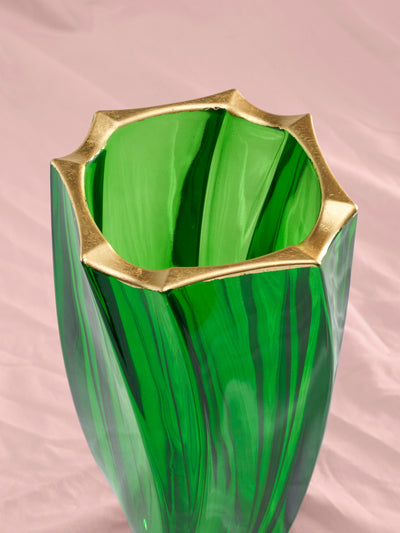 Ca' d'Oro Crystal Vase in Emerald