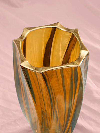 Ca' D'oro Crystal Vase in Amber
