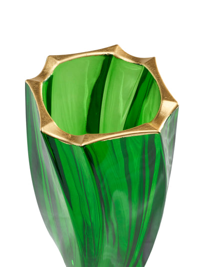 Ca' d'Oro Crystal Vase in Emerald
