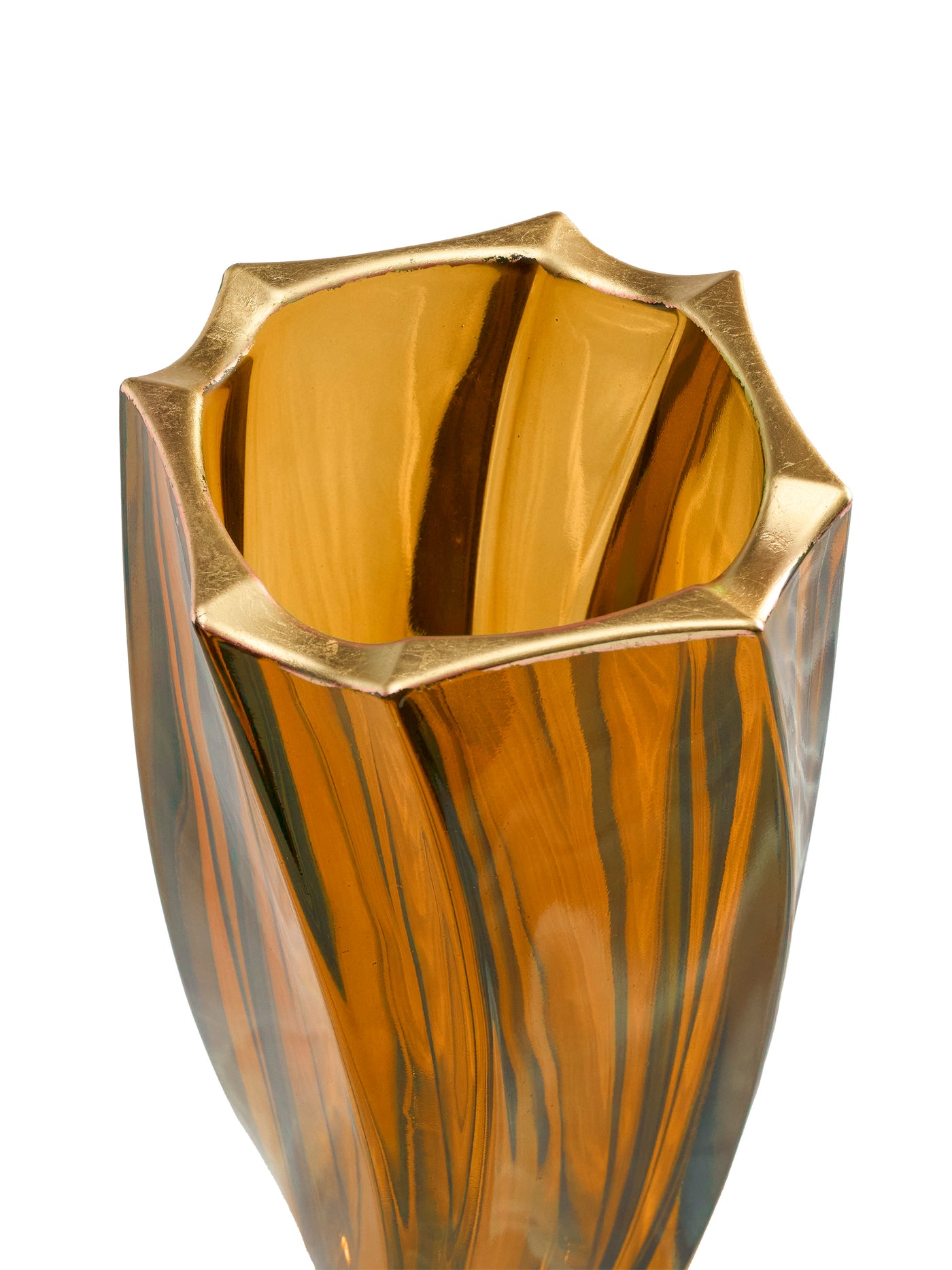 Ca' D'oro Crystal Vase in Amber