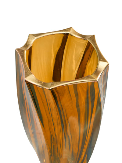 Ca' D'oro Crystal Vase in Amber