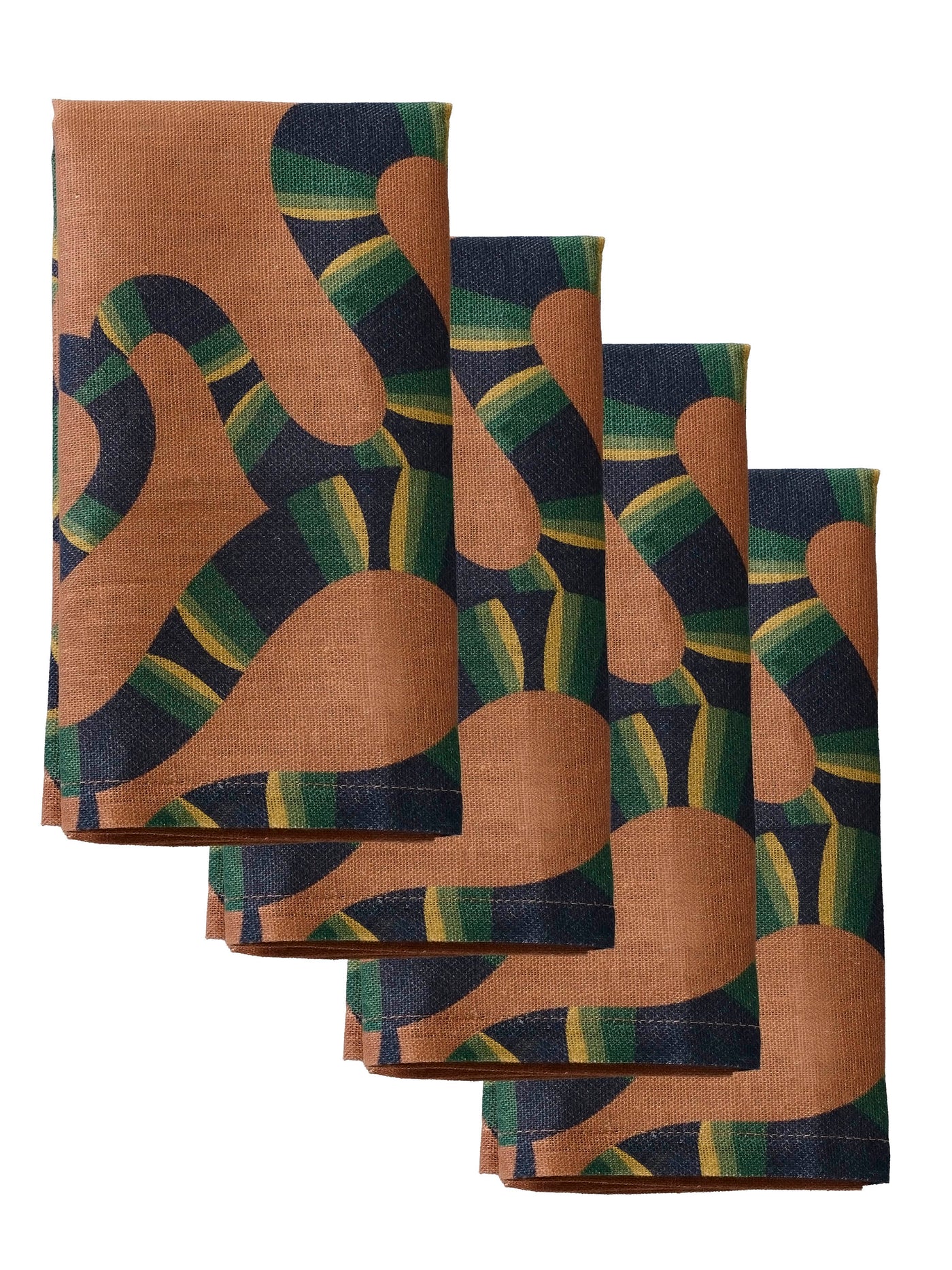Naga Set of Four Napkins in Rust