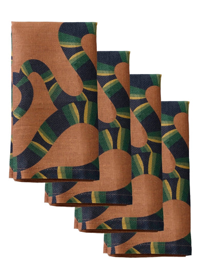 Naga Set of Four Napkins in Rust