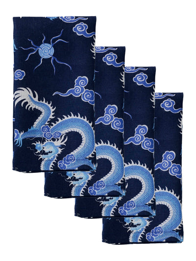 Kowloon Set of Four Napkins in Navy