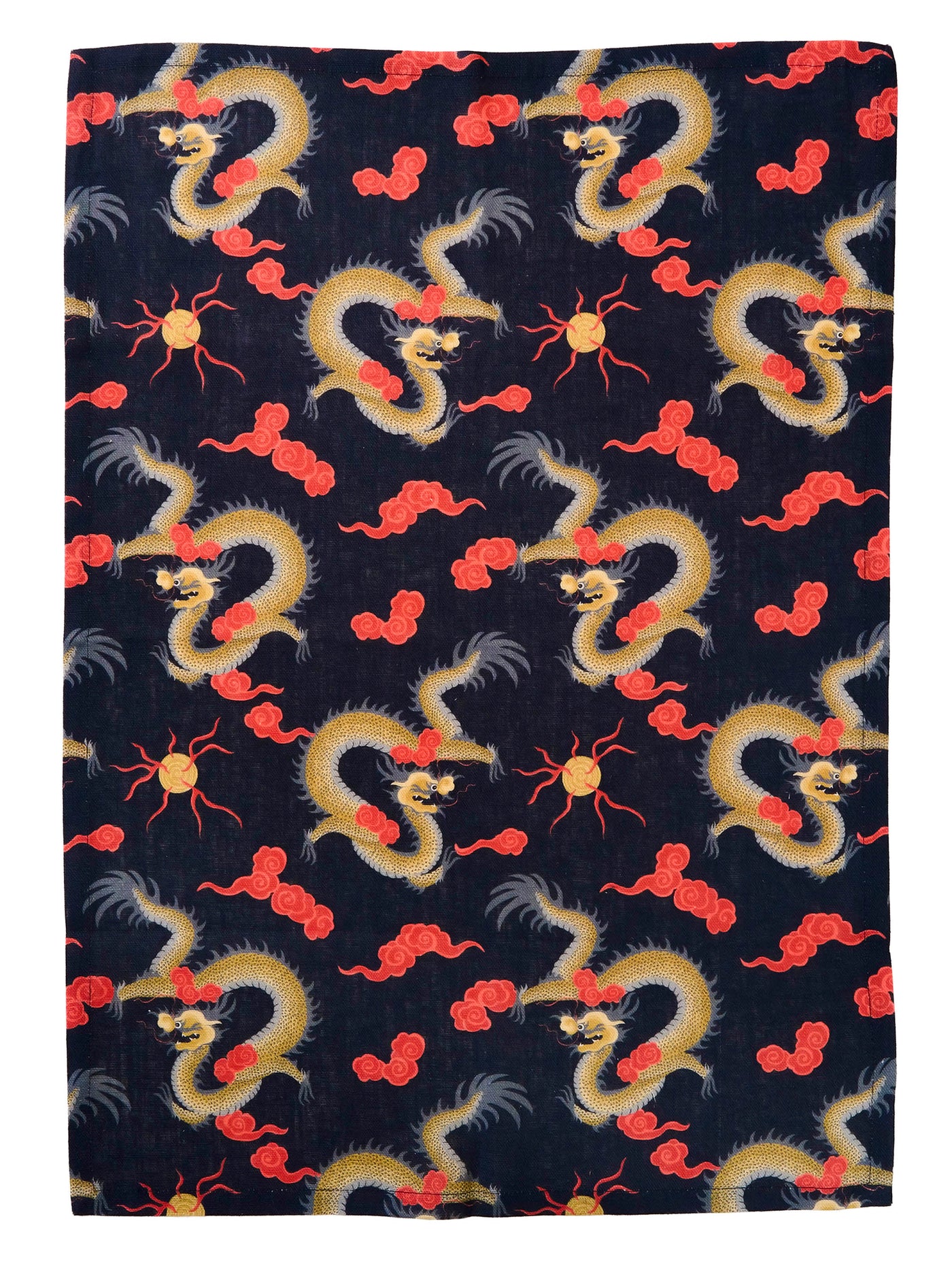 Kowloon Set of Two Tea Towels in Onyx