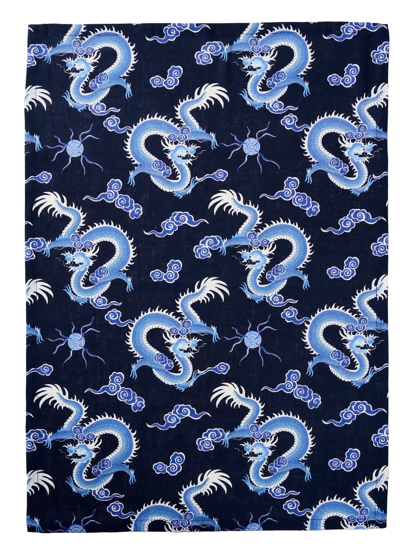 Kowloon Set of Two Tea Towels in Navy