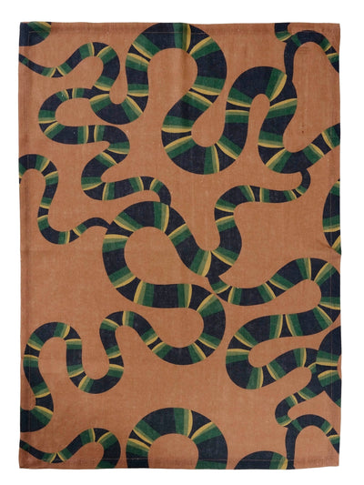 Naga Set of Two Tea Towels in Rust