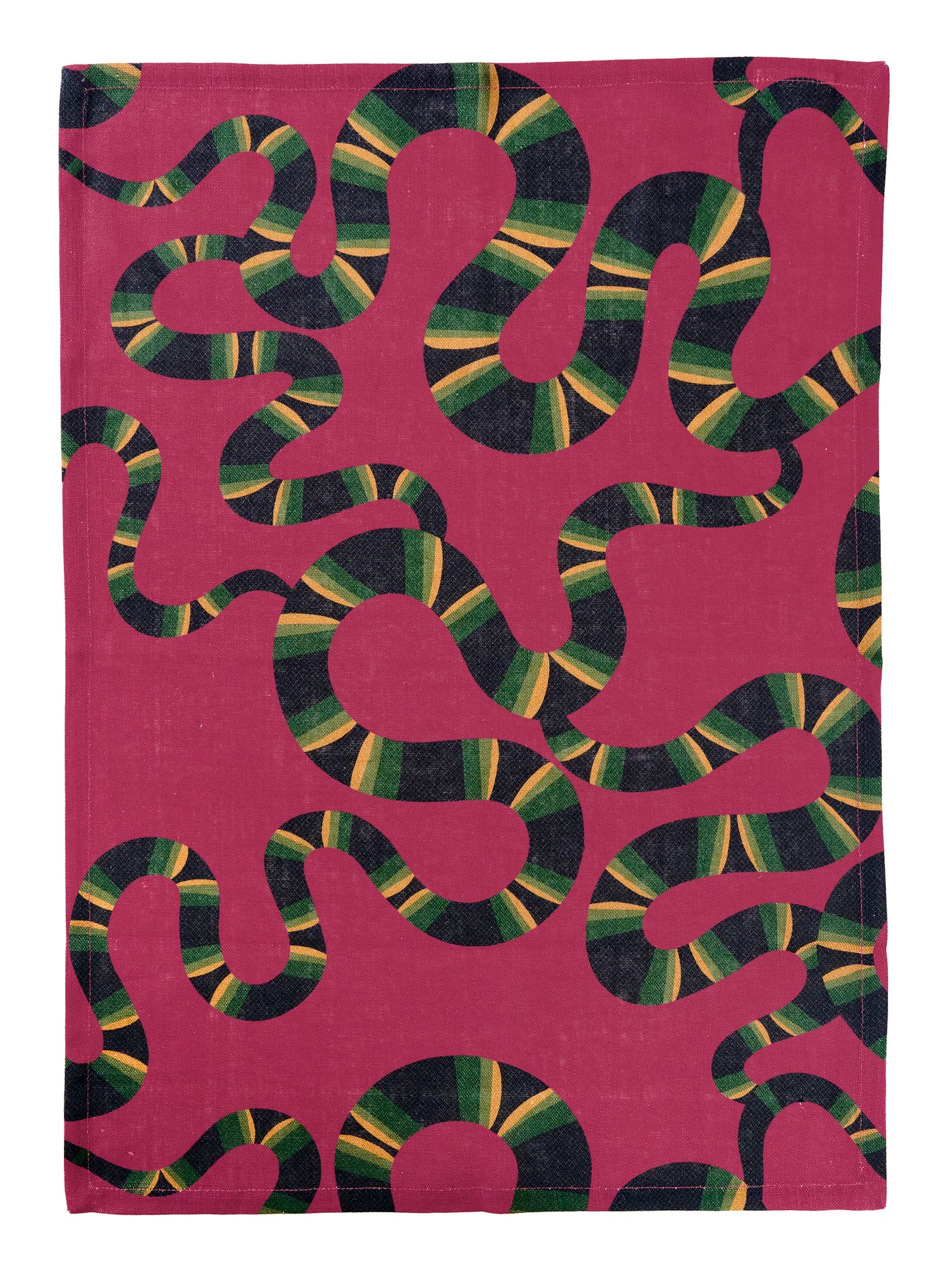 Naga Set of Two Tea Towels in Berry