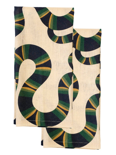 Naga Set of Two Tea Towels in Ecru