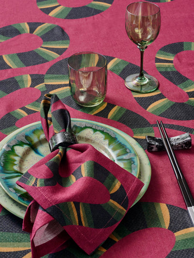 Naga Set of Four Napkins in Berry