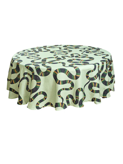 Naga Round Tablecloth in Celadon