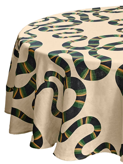 Naga Round Tablecloth in Ecru