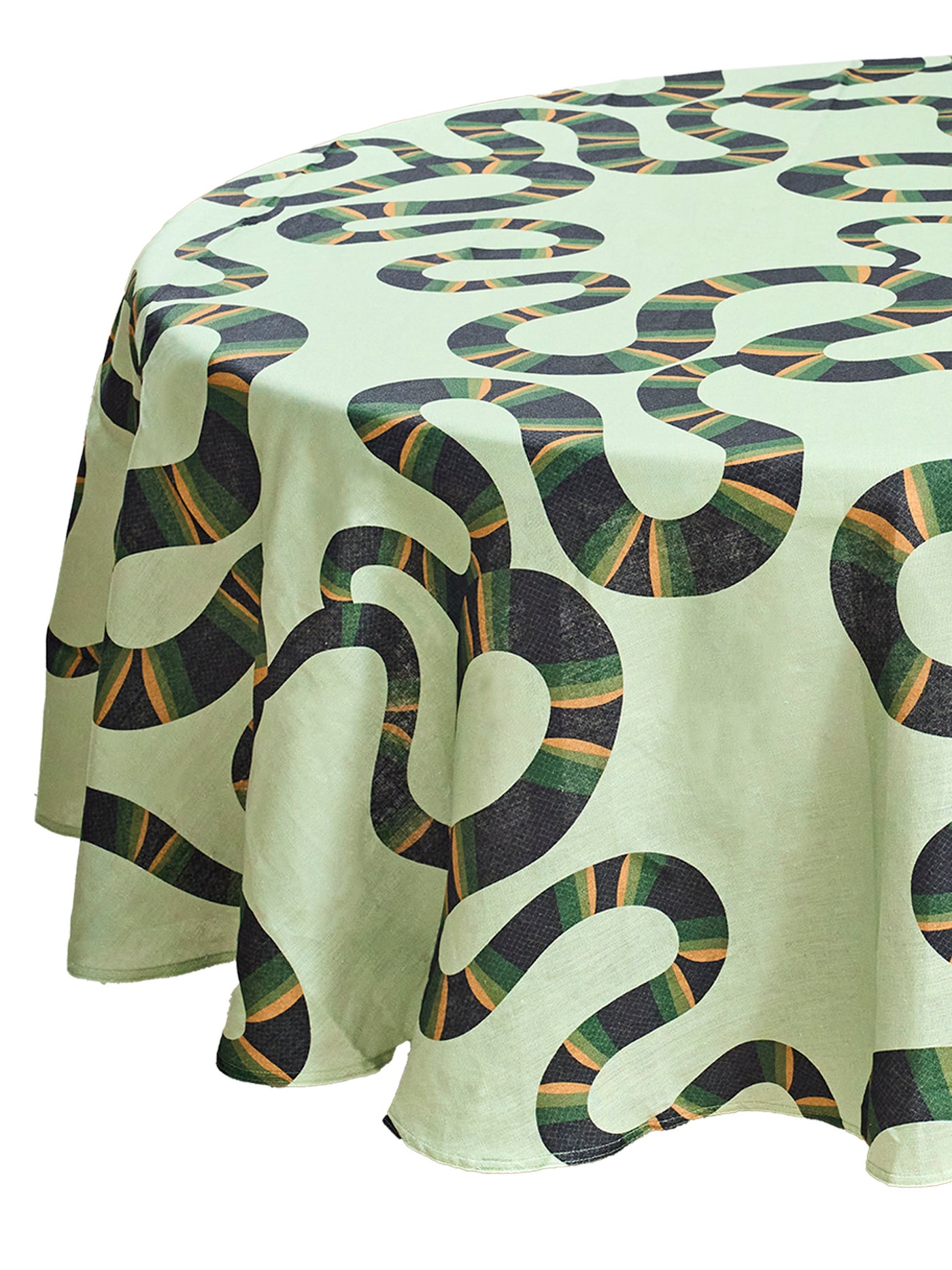 Naga Round Tablecloth in Celadon