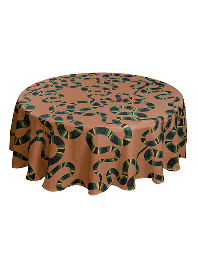 Naga Round Tablecloth in Rust