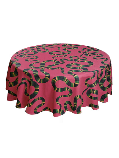 Naga Round Tablecloth in Berry