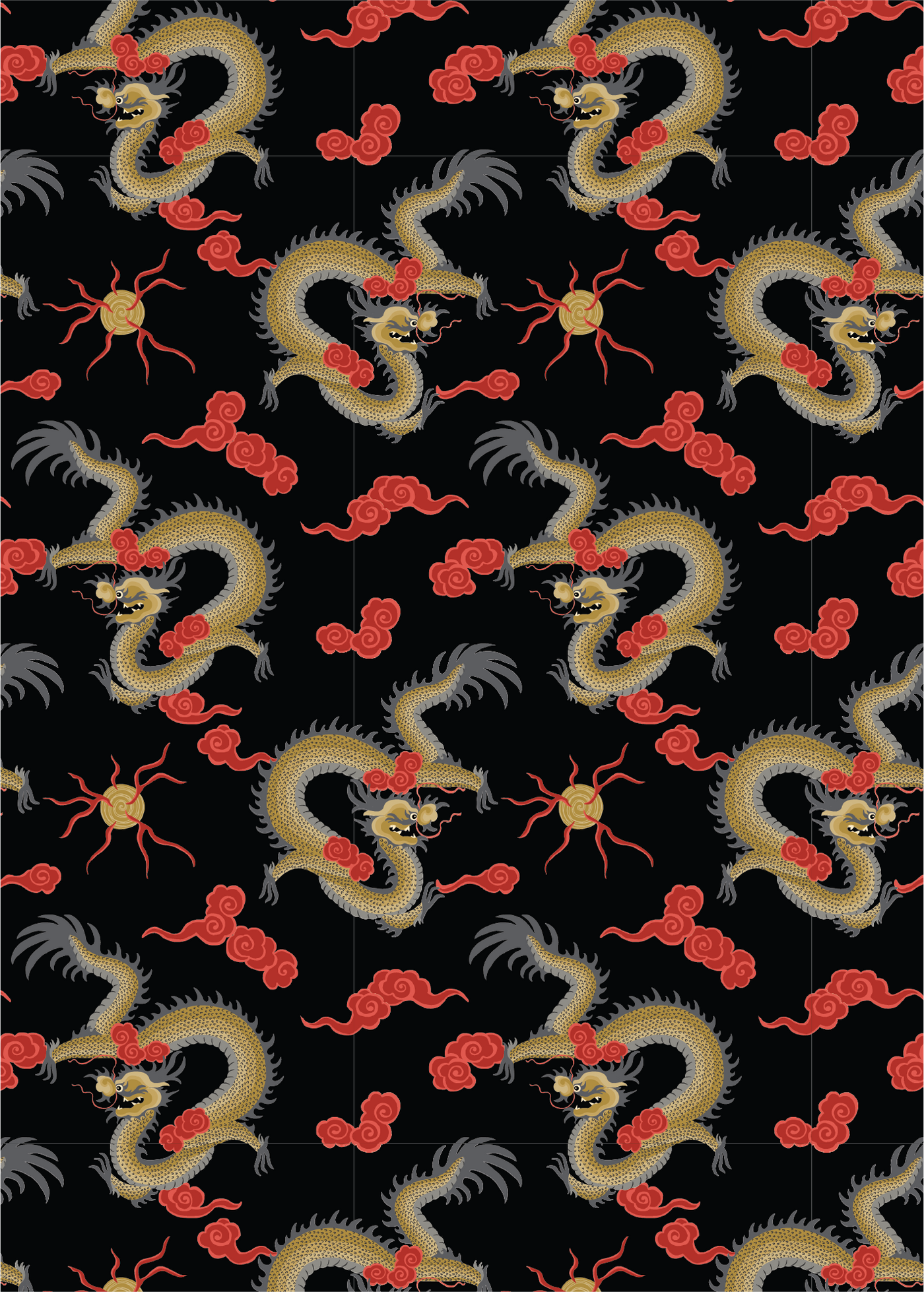 Kowloon Set of Two Tea Towels in Onyx