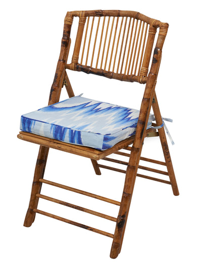 Aurora Flamestitch Chair Cushion in Blue