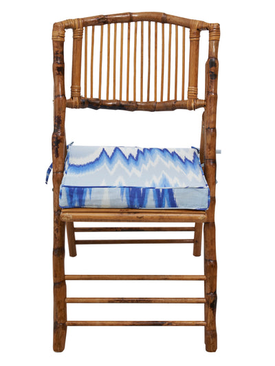 Aurora Flamestitch Chair Cushion in Blue