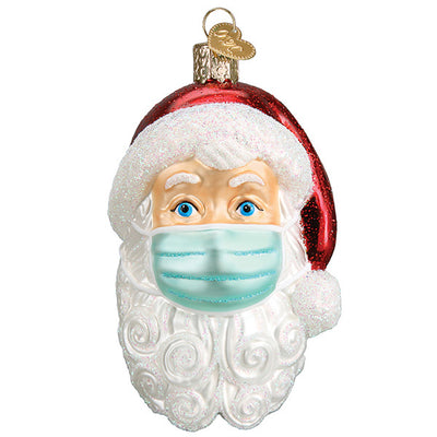 Santa with Mask Ornament