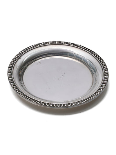 Havas Conseil silver-plated wine coaster with ribbed edge