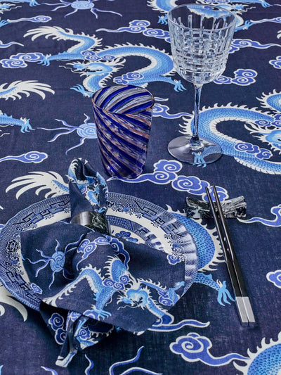 Kowloon Tablecloth in Navy