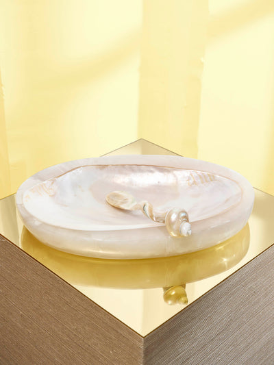 Large Caviar Dish in Pearl White