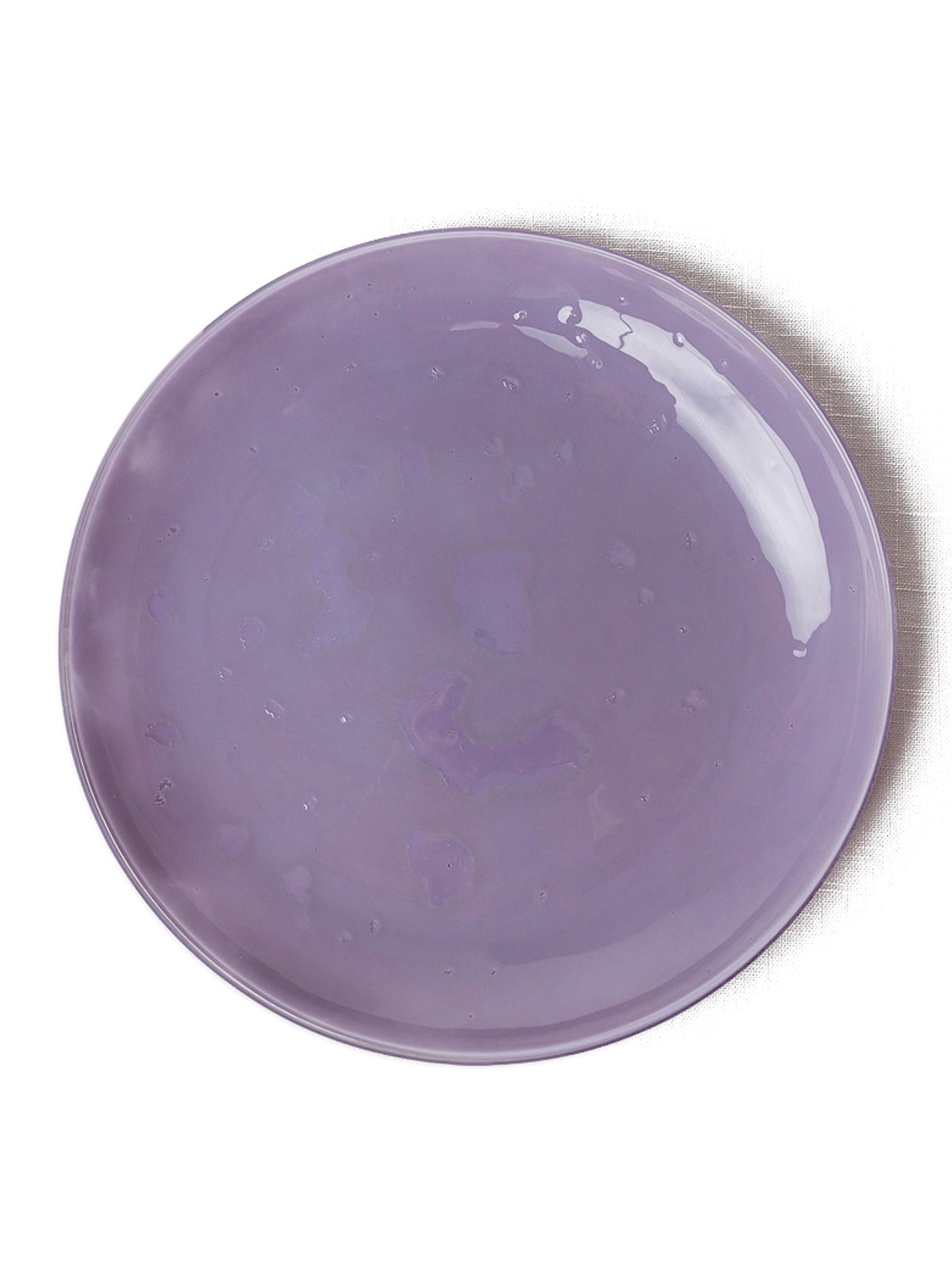 Handmade Glass Dinner Plate in Lavender by Caju Collective