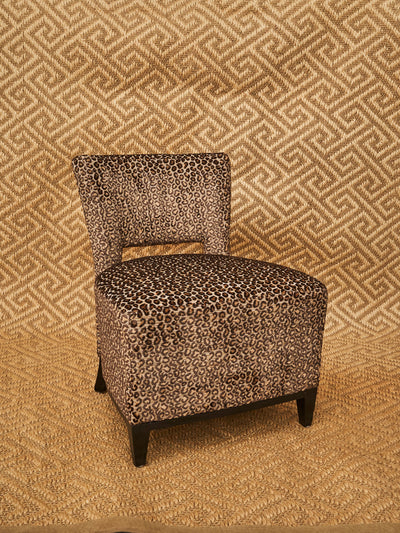 Reupholstered Slipper Chair in Colefax and Fowler raised Leopard Wilde Fabric in Velvet