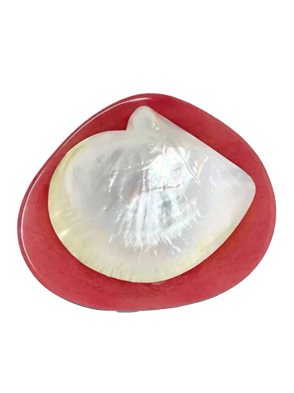 Round Caviar Dish in Red