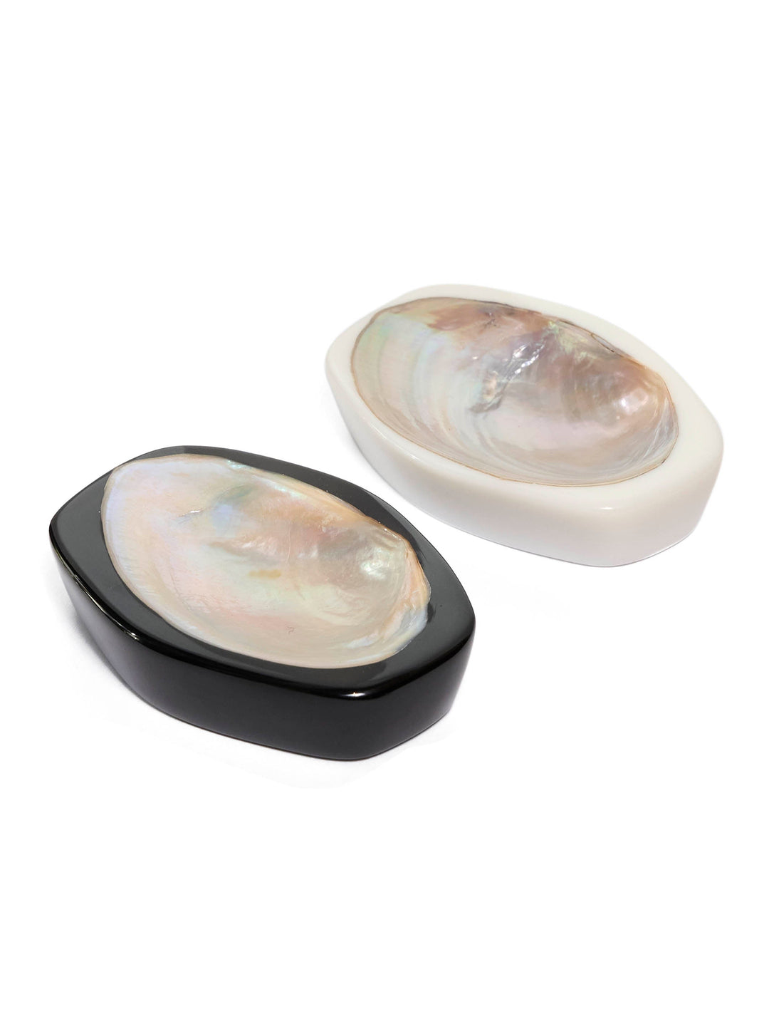 white lilies and caviar Set of Caviar Dishes in Black and White
