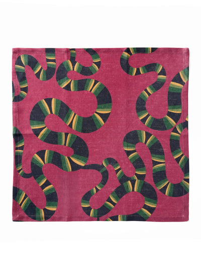 Naga Set of Four Dinner Napkins in Berry 