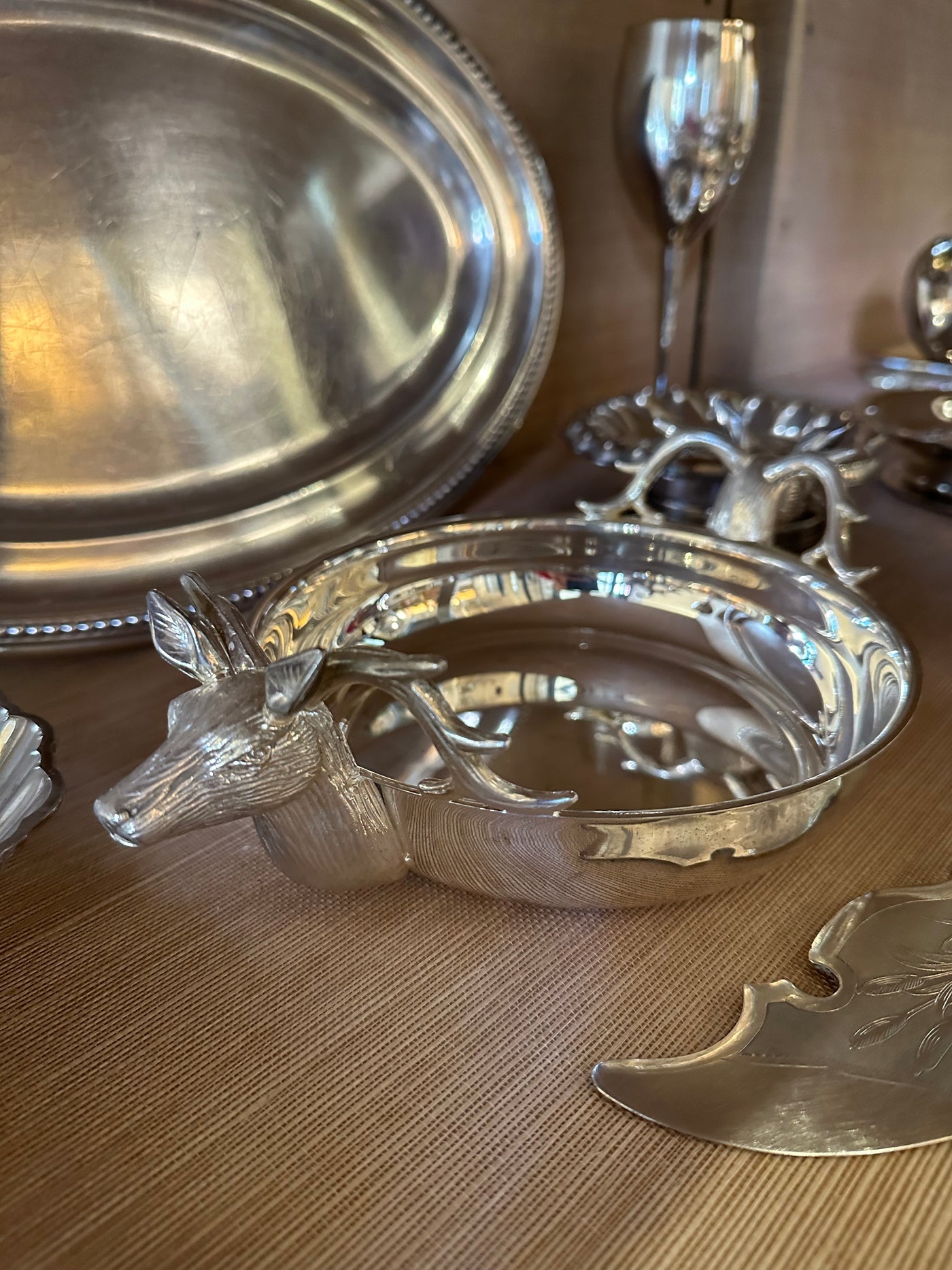 Silver Reindeer Dish