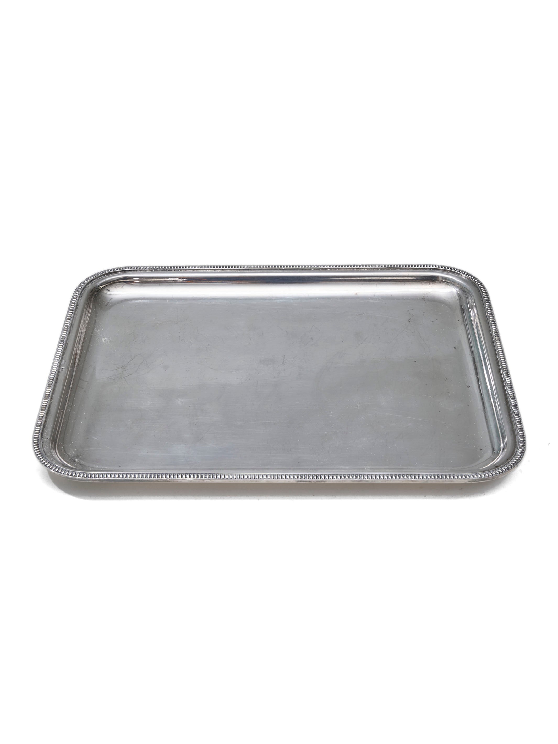Silver Rectangular Beaded Tray – Permanent Resident
