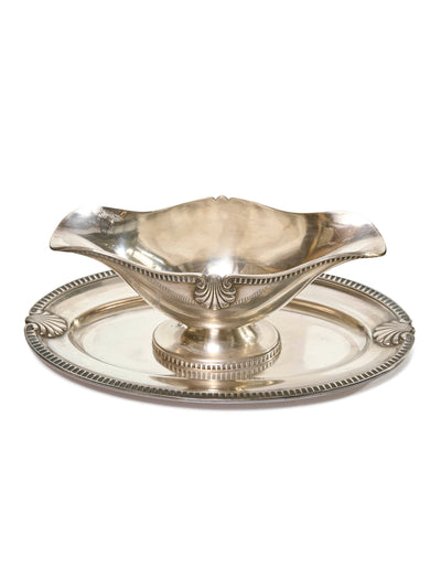 Silver Gravy Boat with Tray