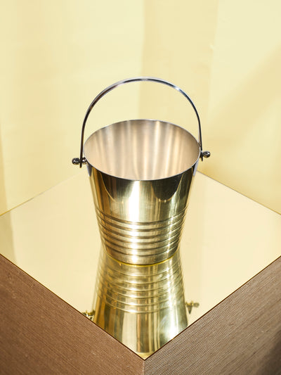 Silver Ribbed Ice Bucket