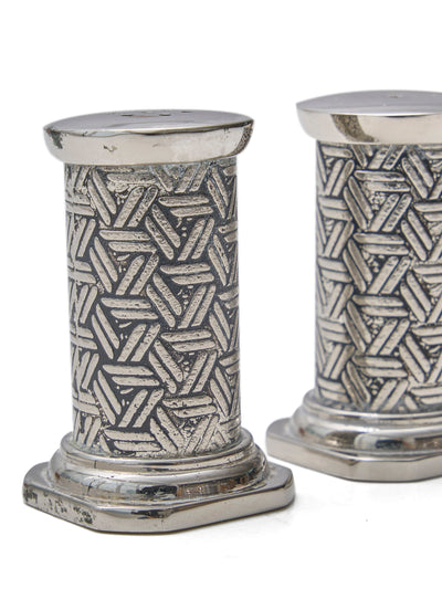 Silver Art Deco Set of Salt and Pepper Shakers