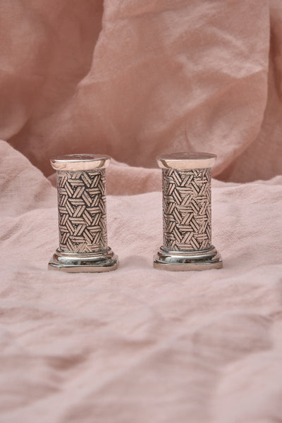 Silver Art Deco Set of Salt and Pepper Shakers