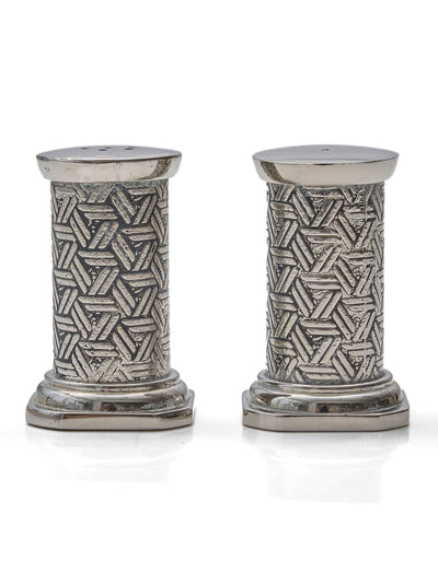 Silver Art Deco Set of Salt and Pepper Shakers