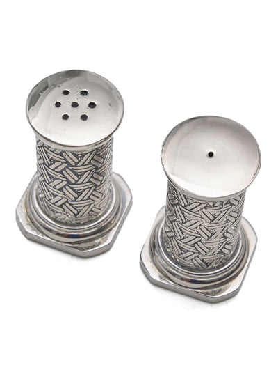 Silver Art Deco Set of Salt and Pepper Shakers