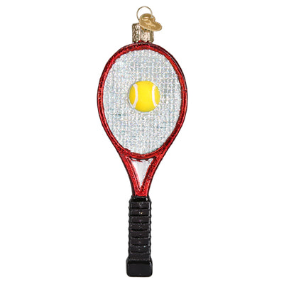 Tennis Racquet Ornament with Ball