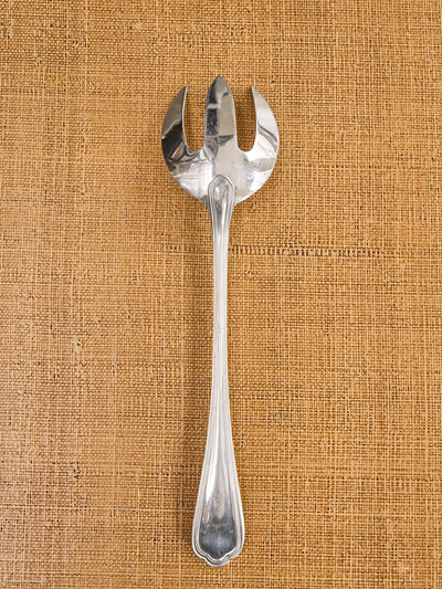 Vintage Silver Serving Three-Prong Spoon Fork Back view