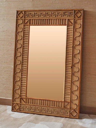 Alexandra Rattan Mirror in Natural by Permanent Resident