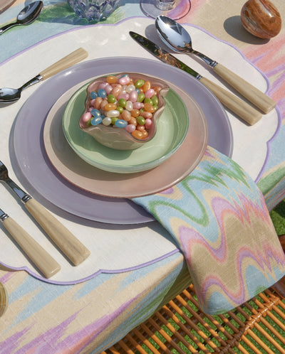 Easter Tablescape featuring Aurora Tablecloth in Pastel by Permanent Resident