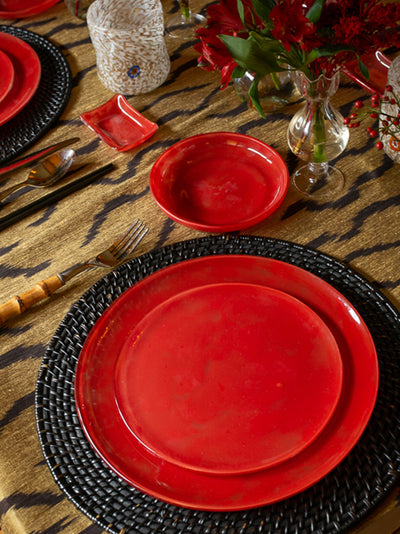 Handmade Glass Dinnerware in Red by Caju Collective